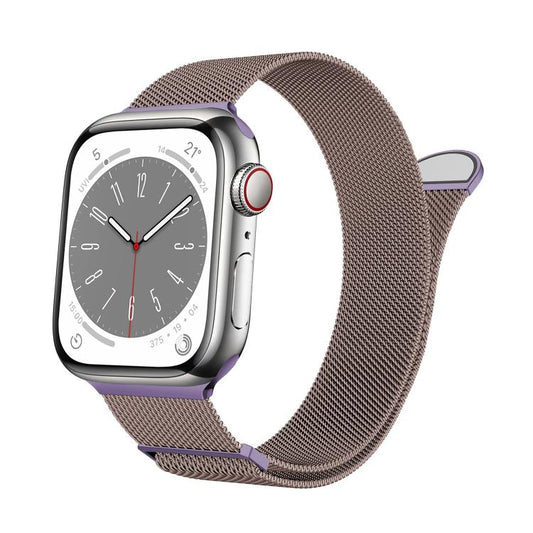 For Apple Watch 42mm / 41mm / 40mm / 38mm Kalebol Semi-round Tail Milan Stainless Steel Strap(Pink Purple) by Kalebol