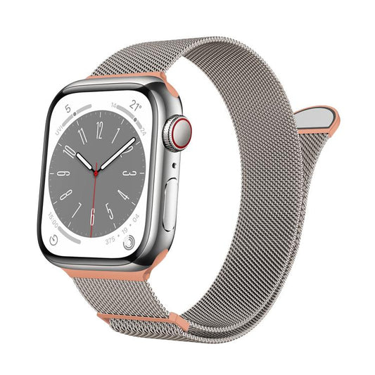 For Apple Watch 42mm / 41mm / 40mm / 38mm Kalebol Semi-round Tail Milan Stainless Steel Strap(Starlight Orange) by Kalebol