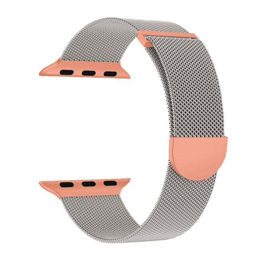 For Apple Watch 42mm / 41mm / 40mm / 38mm Kalebol Semi-round Tail Milan Stainless Steel Strap(Starlight Orange) by Kalebol