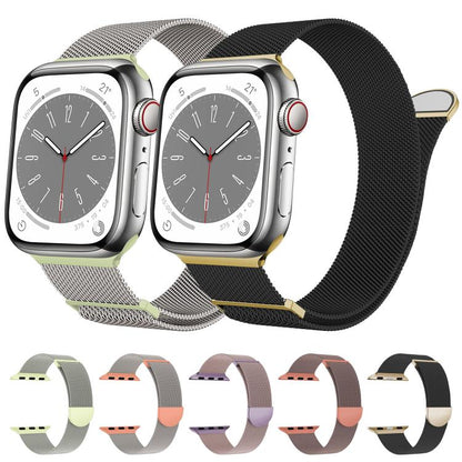 For Apple Watch 42mm / 41mm / 40mm / 38mm Kalebol Semi-round Tail Milan Stainless Steel Strap(Pink Orange) by Kalebol