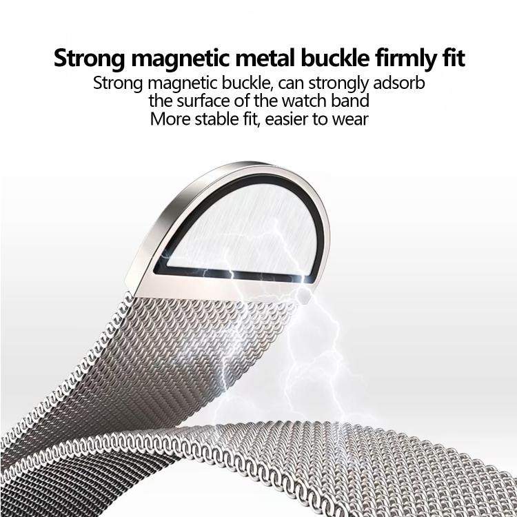 For Apple Watch 46mm / 49mm / 45mm / 44mm Kalebol Semi-round Tail Milan Stainless Steel Strap(Black Gold) by Kalebol