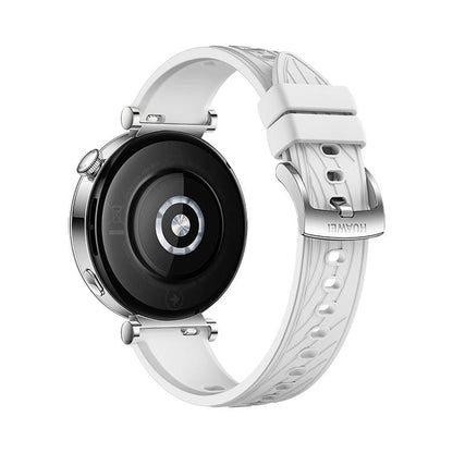 Kalebol 18mm Universal Textured Silicone Silver Buckle Strap(White) by Kalebol