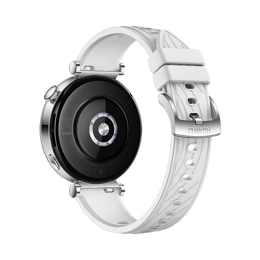 Kalebol 18mm Universal Textured Silicone Silver Buckle Strap(White) by Kalebol