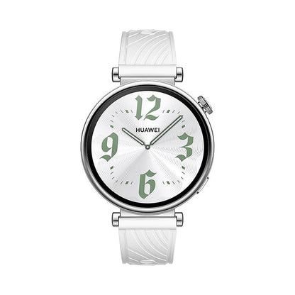 Kalebol 18mm Universal Textured Silicone Silver Buckle Strap(White) by Kalebol