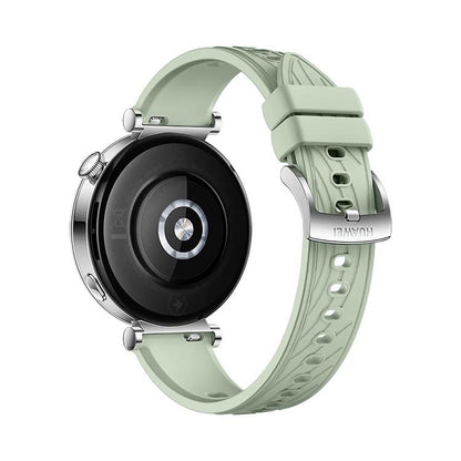 Kalebol 18mm Universal Textured Silicone Silver Buckle Strap(Green Grass) by Kalebol