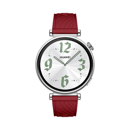 Kalebol 18mm Universal Textured Silicone Silver Buckle Strap(Red) by Kalebol