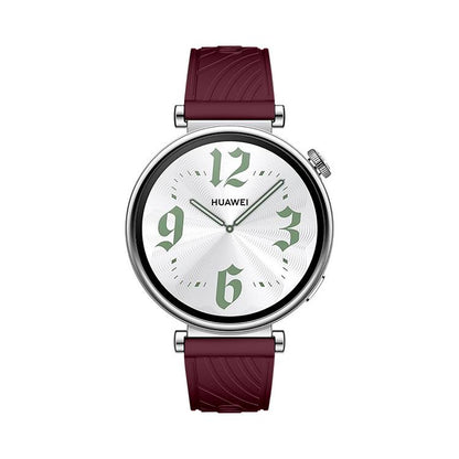 Kalebol 18mm Universal Textured Silicone Silver Buckle Strap(Wine Red) by Kalebol