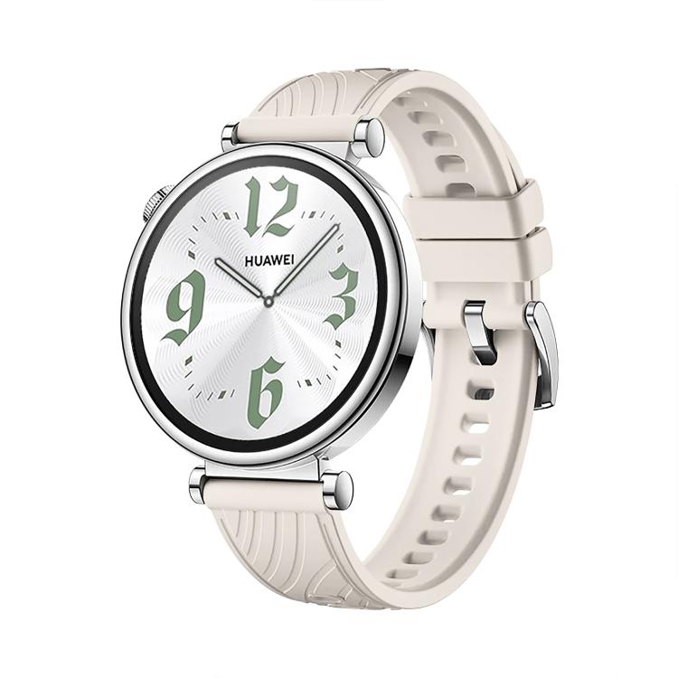 Kalebol 18mm Universal Textured Silicone Silver Buckle Strap(Starlight) by Kalebol