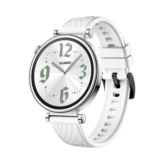 Kalebol 18mm Universal Textured Silicone Black Buckle Strap(White) by Kalebol