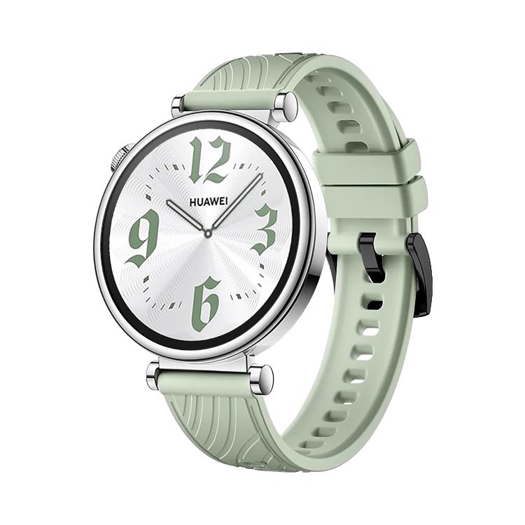 Kalebol 18mm Universal Textured Silicone Black Buckle Strap(Green Grass) by Kalebol