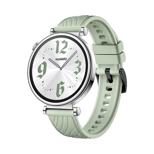 Kalebol 18mm Universal Textured Silicone Black Buckle Strap(Green Grass) by Kalebol