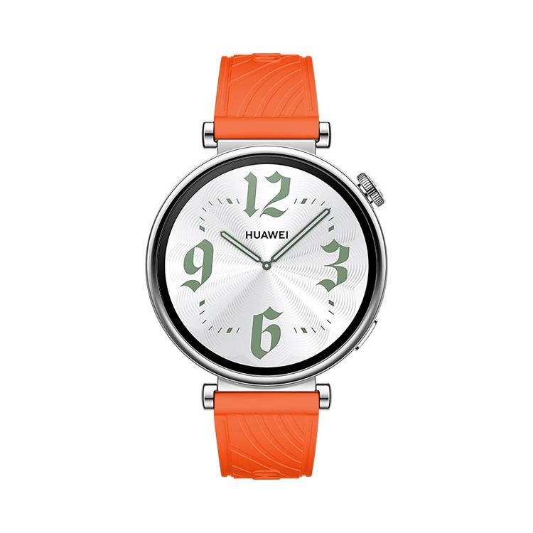 Kalebol 18mm Universal Textured Silicone Black Buckle Strap(Orange) by Kalebol