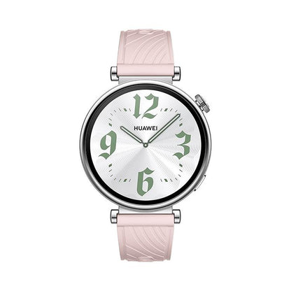 Kalebol 18mm Universal Textured Silicone Black Buckle Strap(Pink) by Kalebol