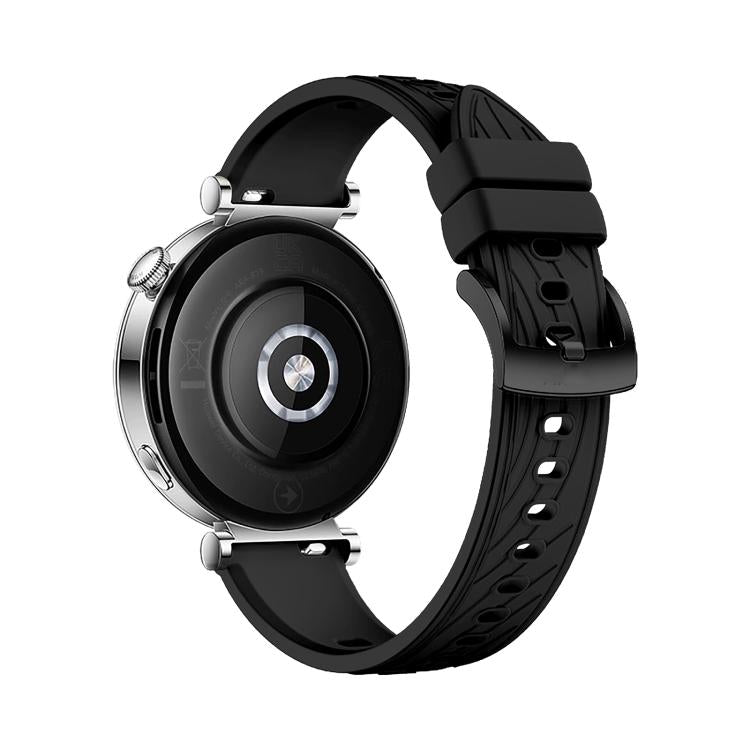Kalebol 18mm Universal Textured Silicone Black Buckle Strap(Black) by Kalebol
