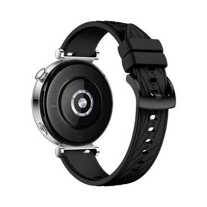 Kalebol 18mm Universal Textured Silicone Black Buckle Strap(Black) by Kalebol