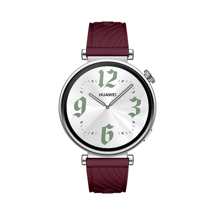 Kalebol 18mm Universal Textured Silicone Black Buckle Strap(Wine Red) by Kalebol