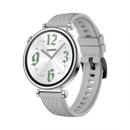 Kalebol 18mm Universal Textured Silicone Black Buckle Strap(Light Grey) by Kalebol