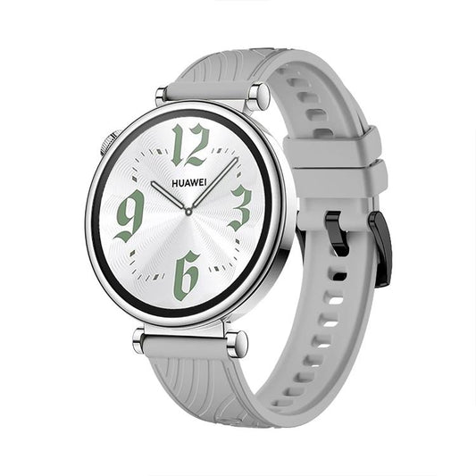 Kalebol 18mm Universal Textured Silicone Black Buckle Strap(Light Grey) by Kalebol