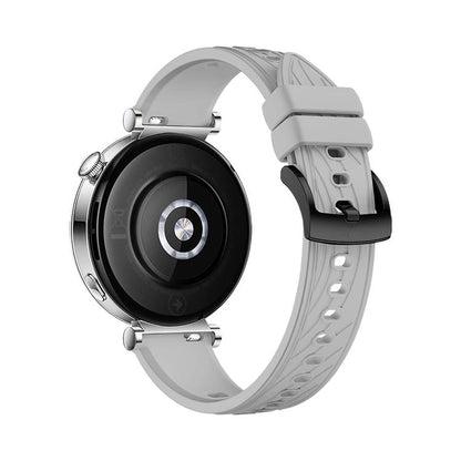 Kalebol 18mm Universal Textured Silicone Black Buckle Strap(Light Grey) by Kalebol