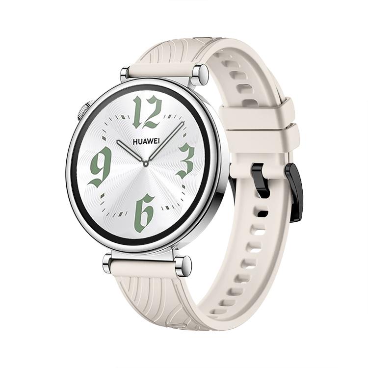 Kalebol 18mm Universal Textured Silicone Black Buckle Strap(Starlight) by Kalebol