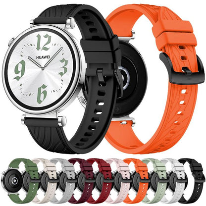 Kalebol 18mm Universal Textured Silicone Black Buckle Strap(Light Grey) by Kalebol