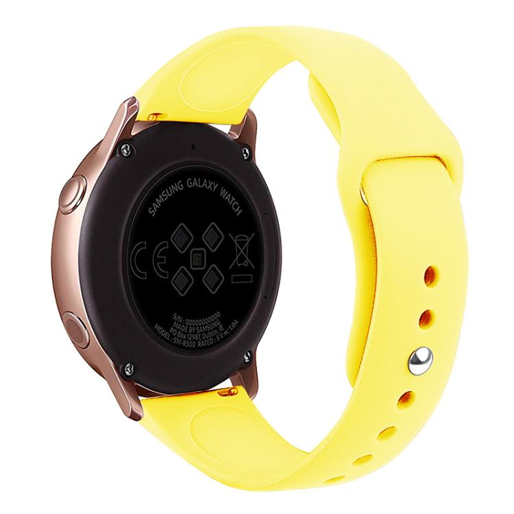 Kalebol 20mm Universal Reverse Buckle Silicone Watch Band(Yellow) by Kalebol