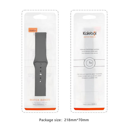 Kalebol 20mm Universal Reverse Buckle Silicone Watch Band(Rose Red) by Kalebol