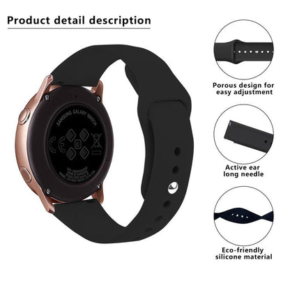 Kalebol 22mm Universal Reverse Buckle Silicone Watch Band(Black) by Kalebol