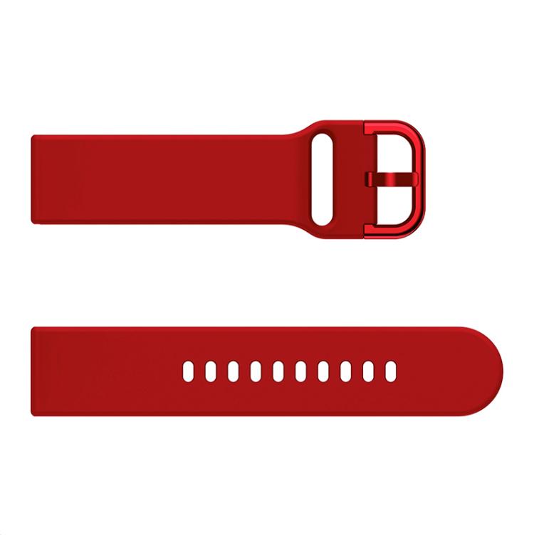 Kalebol 20mm Universal Flat Head Buckle Silicone Watch Band(Red) by Kalebol