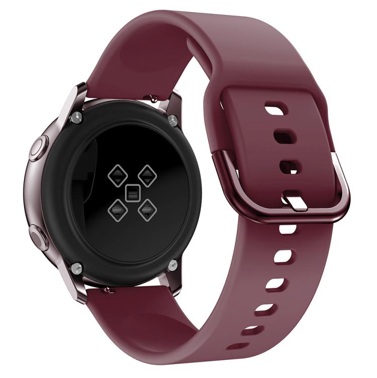 Kalebol 20mm Universal Flat Head Buckle Silicone Watch Band(Wine Red) by Kalebol