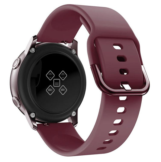 Kalebol 20mm Universal Flat Head Buckle Silicone Watch Band(Wine Red) by Kalebol
