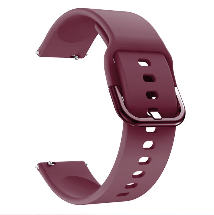 Kalebol 20mm Universal Flat Head Buckle Silicone Watch Band(Wine Red) by Kalebol