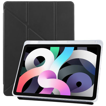 For iPad Air 2022 / 2020 10.9 ZGA Genre Series Y-Fold Leather Tablet Case with Pen Slot(Black) by ZGA