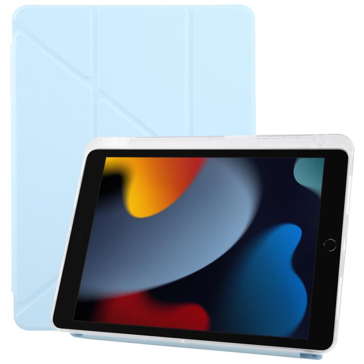 For iPad 10.2 2021 / Air 10.5 ZGA Genre Series Y-Fold Leather Tablet Case with Pen Slot(Blue) by ZGA