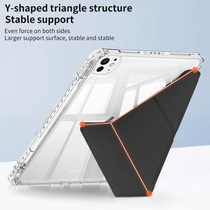 For iPad Air 2022 / 2020 10.9 ZGA Genre Series Y-Fold Leather Tablet Case with Pen Slot(Black) by ZGA