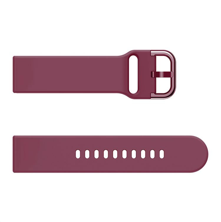 Kalebol 22mm Universal Flat Head Buckle Silicone Watch Band(Wine Red) by Kalebol