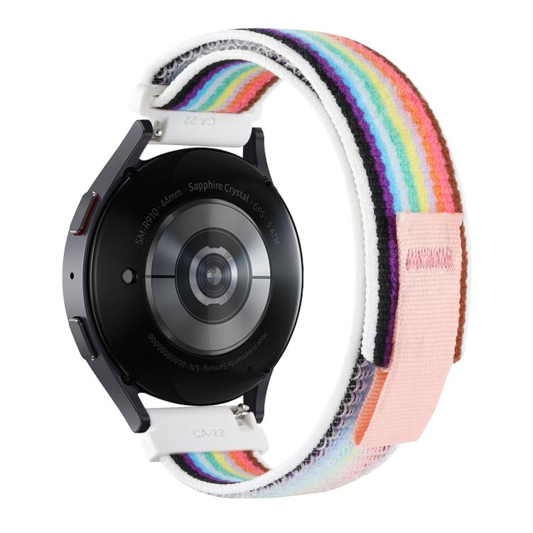 Kalebol 20mm Universal Nylon Loop Fastener Watch Band(White Rainbow) by Kalebol