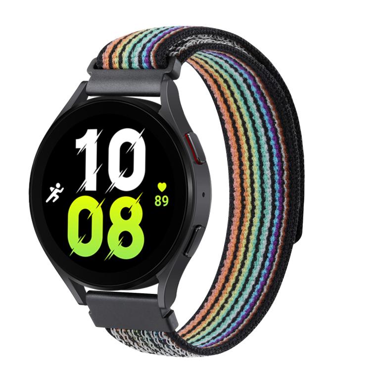 Kalebol 20mm Universal Nylon Loop Fastener Watch Band(Black Rainbow) by Kalebol