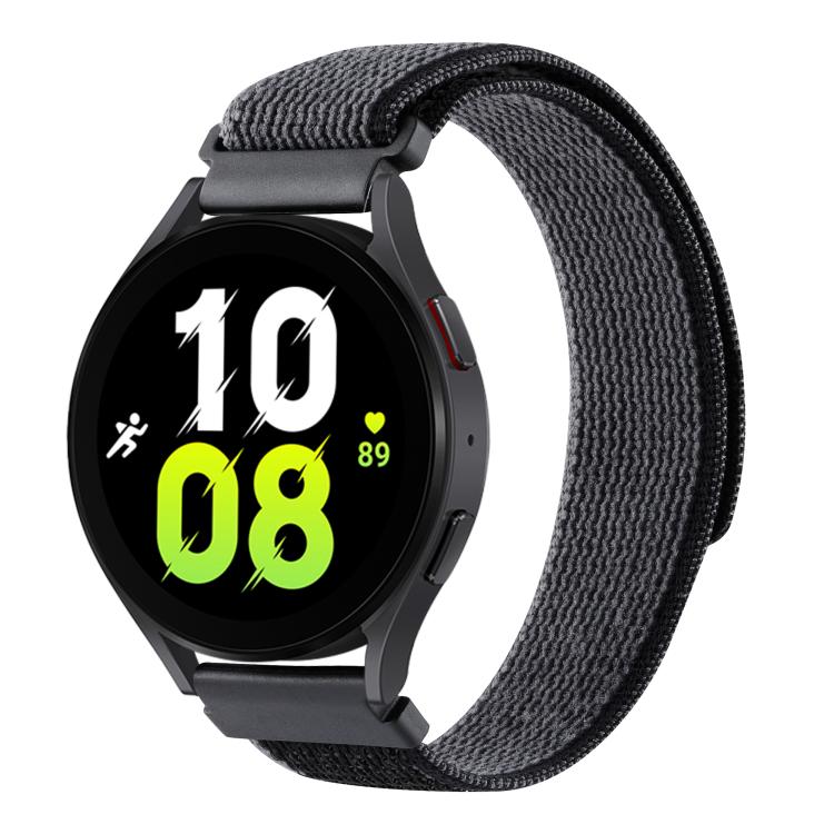 Kalebol 20mm Universal Nylon Loop Fastener Watch Band(Black Grey) by Kalebol