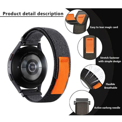 Kalebol 20mm Universal Nylon Loop Fastener Watch Band(Black Rainbow) by Kalebol