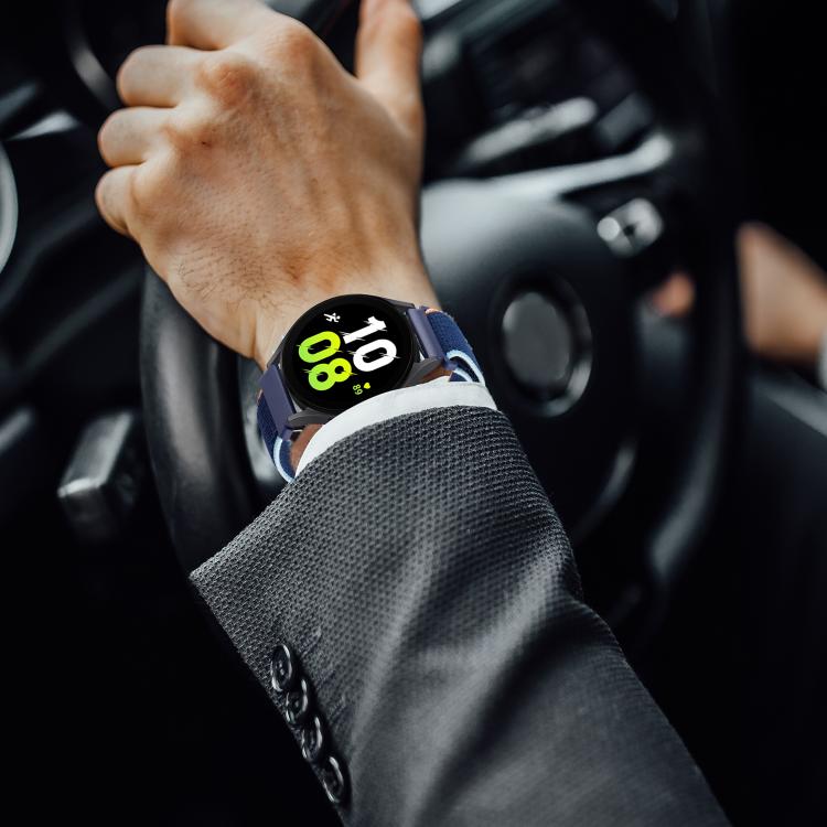 Kalebol 20mm Universal Nylon Loop Fastener Watch Band(Black Grey) by Kalebol