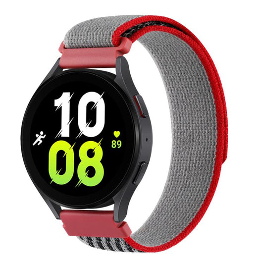Kalebol 22mm Universal Nylon Loop Fastener Watch Band(Red Grey) by Kalebol
