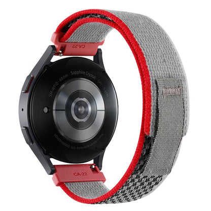 Kalebol 22mm Universal Nylon Loop Fastener Watch Band(Red Grey) by Kalebol