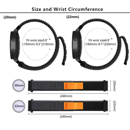 Kalebol 22mm Universal Nylon Loop Fastener Watch Band(Blue Grey) by Kalebol