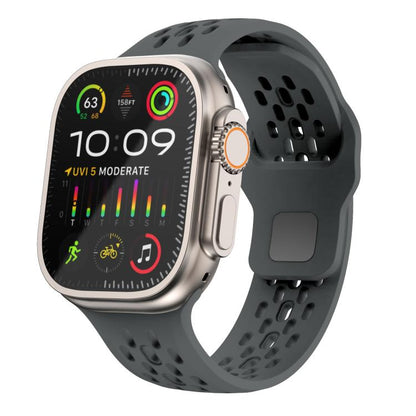 For Apple Watch 46mm / 49mm / 45mm / 44mm Kalebol Mesh Reverse Buckle Silicone Strap(Dark Grey) by Kalebol
