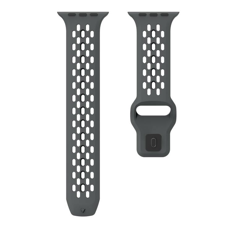 For Apple Watch 46mm / 49mm / 45mm / 44mm Kalebol Mesh Reverse Buckle Silicone Strap(Dark Grey) by Kalebol
