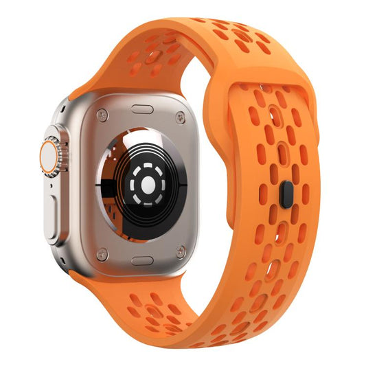 For Apple Watch 42mm / 41mm / 40mm / 38mm Kalebol Mesh Reverse Buckle Silicone Strap(Orange) by Kalebol