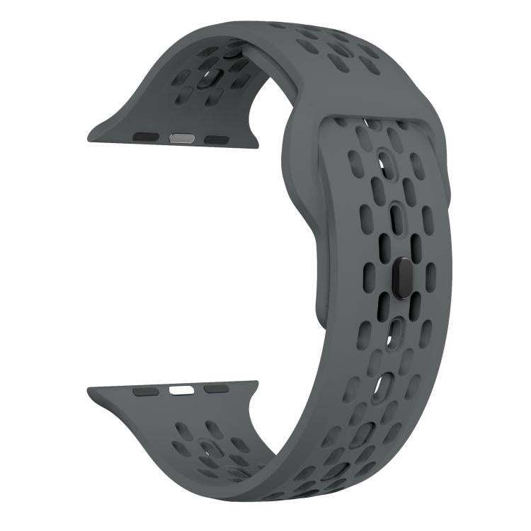 For Apple Watch 42mm / 41mm / 40mm / 38mm Kalebol Mesh Reverse Buckle Silicone Strap(Dark Grey) by Kalebol