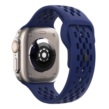 For Apple Watch 42mm / 41mm / 40mm / 38mm Kalebol Mesh Reverse Buckle Silicone Strap(Midnight Blue) by Kalebol