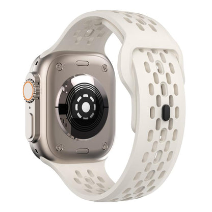 For Apple Watch 42mm / 41mm / 40mm / 38mm Kalebol Mesh Reverse Buckle Silicone Strap(Starlight) by Kalebol
